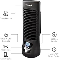Vista 6 de Honeywell Mini ventilador de torre Quietset de 13 pulgadas
