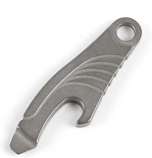 Hamans EDC Multi Tool Titanium Pry Bar with Bottle Opener Screwdriver Function (Grey)
