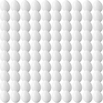 White Plastic Eggs - 90 Pcs Paintable Easter Eggs - 2.36 inch Craft Easter Eggs for Painting Easter Decorations Basket Stuffers Hen Lays Eggs Pretend Play Easter Party Home Decoration