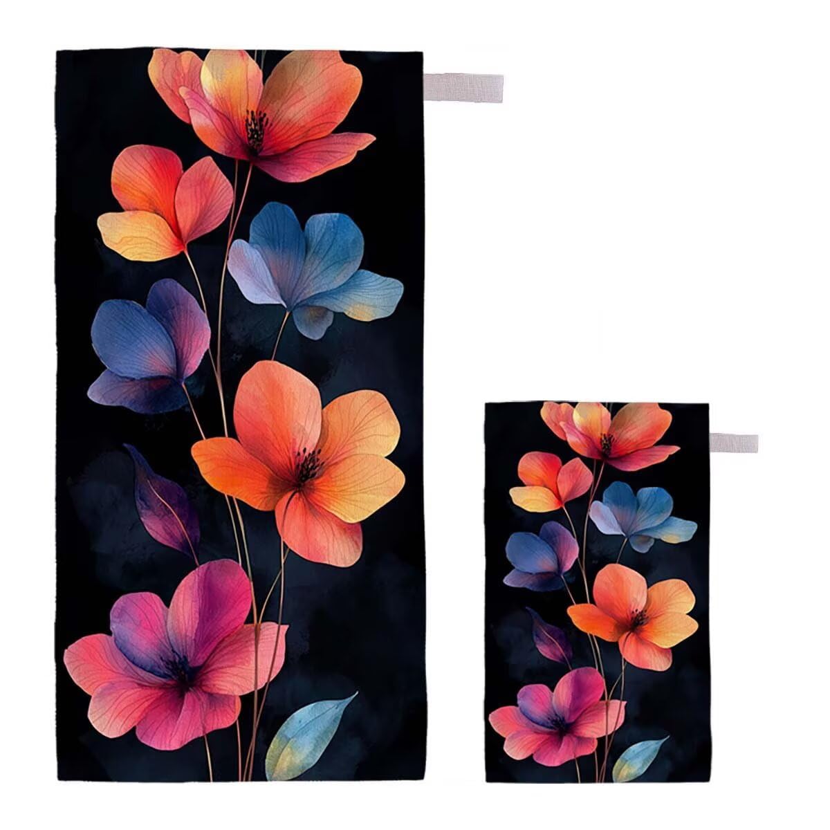 Telo Mare XXL 220x100cm/35x70cm, 2 Set Telo Mare Microfibra Nero Asciugamano Palestra Uomo, Antisabbia, Leggero, Asciugatura Rapida, Teli da Spiaggia Grandi Accessori per Camping Natation Yoga H-64