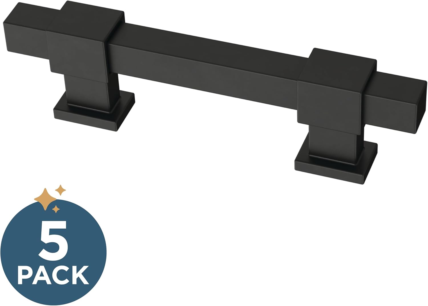 Franklin Brass 5 Pack Matte Black Cabinet Handles Adjustable Drawer Pulls for Kitchen Cabinet Knobs Dressers and Cupboards 1-3/8 to 4 inch (35–102mm) Hole Center | Adjusta-Pull™