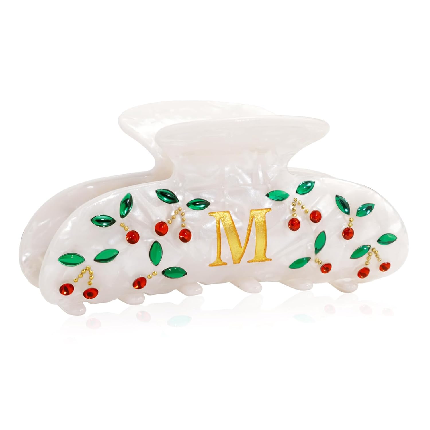 Product image of Teen Girl Gifts Trendy Stuff - Letter Cherry Hair Claw Clips, Fashion Accessories Claw Clips Durable Hair Clips, Birthday Gifts for Teens Daughter Sister Christmas Gifts, Letter M
