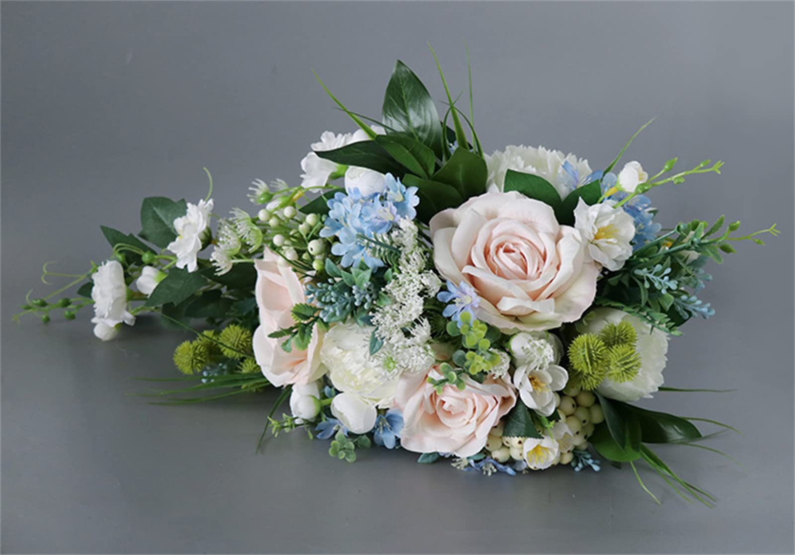Bouquet da Sposa per la Sposa, Bouquet da Sposa Rosa Champagne, Fiori Artificiali, mazzi da Lancio per proposte di Feste Nuziali