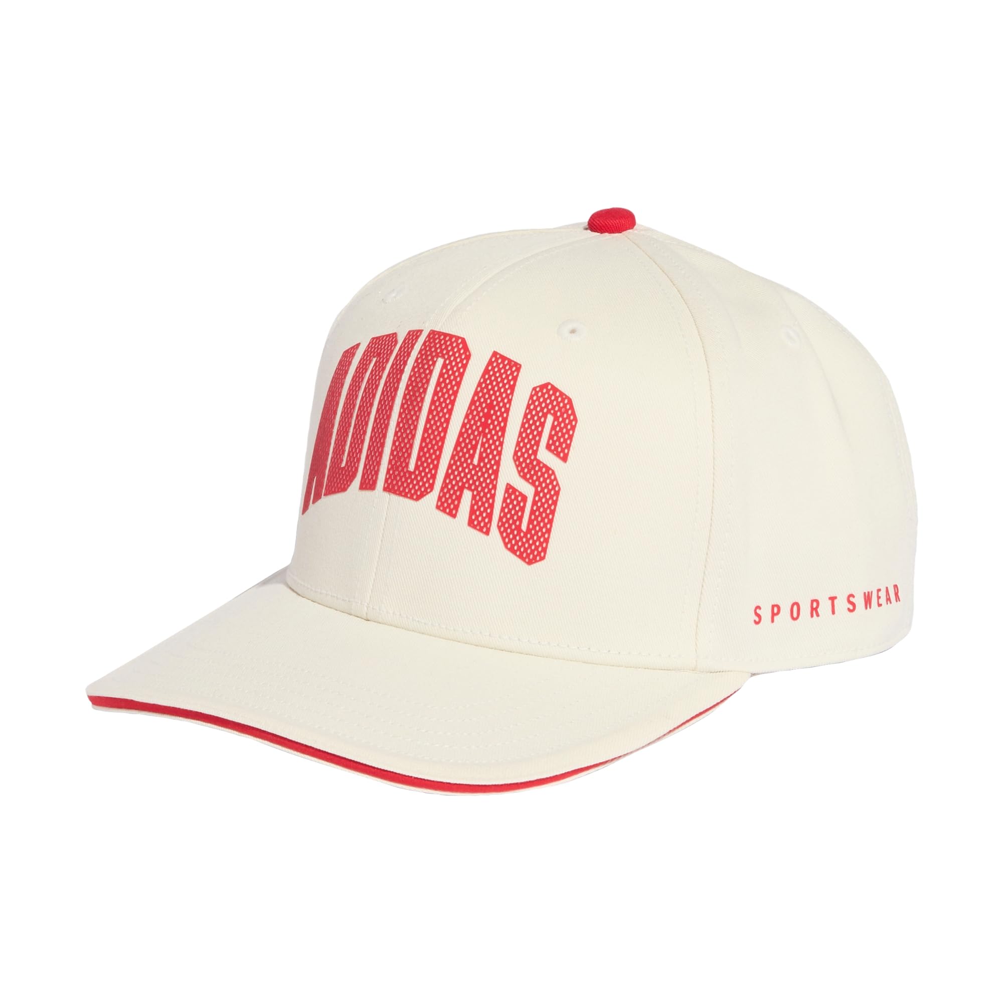 adidas Unisex Stadium Trucker Hat, Off White/Pure Ruby, XS-S
