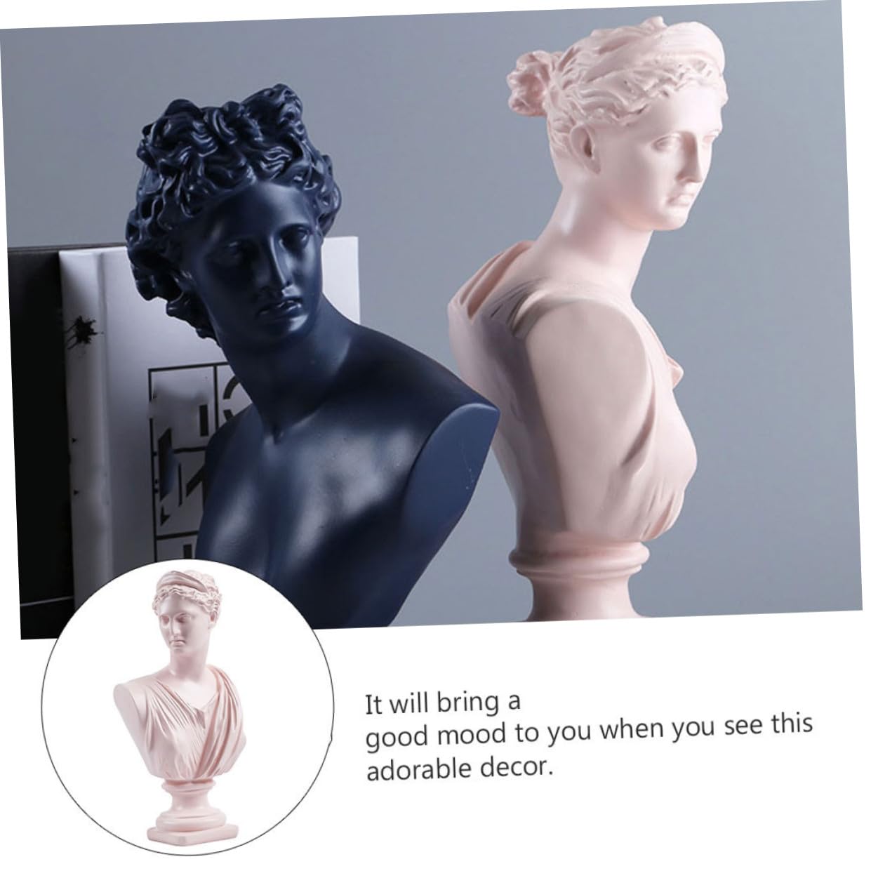 YARNOW Scultura Busto Classica in Resina, Statua Decorativa Artigianale per Arredamento Interno e Scrivania, Ornamento da Tavolo per Casa e Ufficio