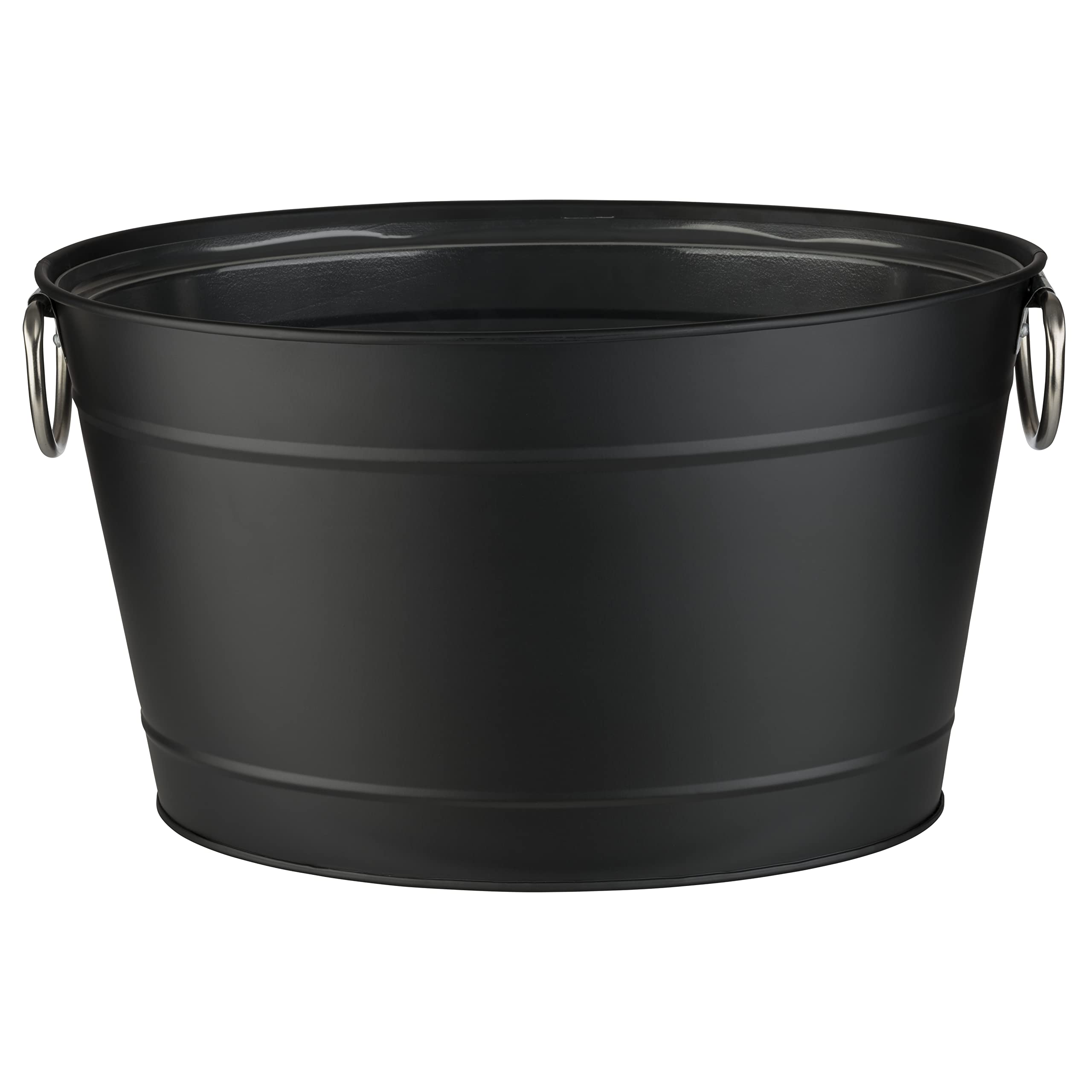 Bañera para Bebidas, 11 litros, Bandeja de Zinc, Enfriador de Bebidas, con Inserto de plástico, Enfriador de Botellas, 40 x 28 cm, Altura 22 cm, Color Negro