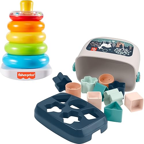 Miniatura 1 de Fisher-Price Baby First Blocks Navy Fawn and Rock-a-Stack - Juguete para bebé