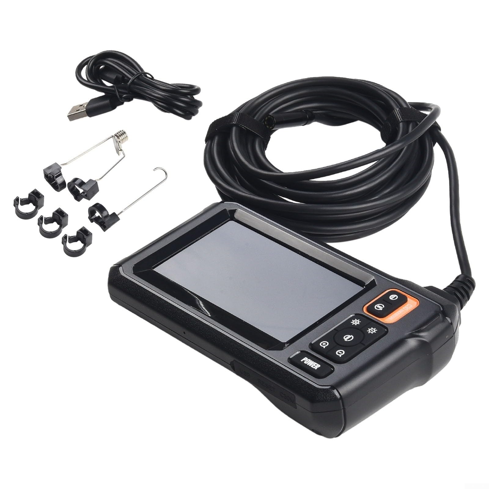 Endoscopio industrial 1080P 4,3" HD, lente de 8 mm, cable IP67,5 m