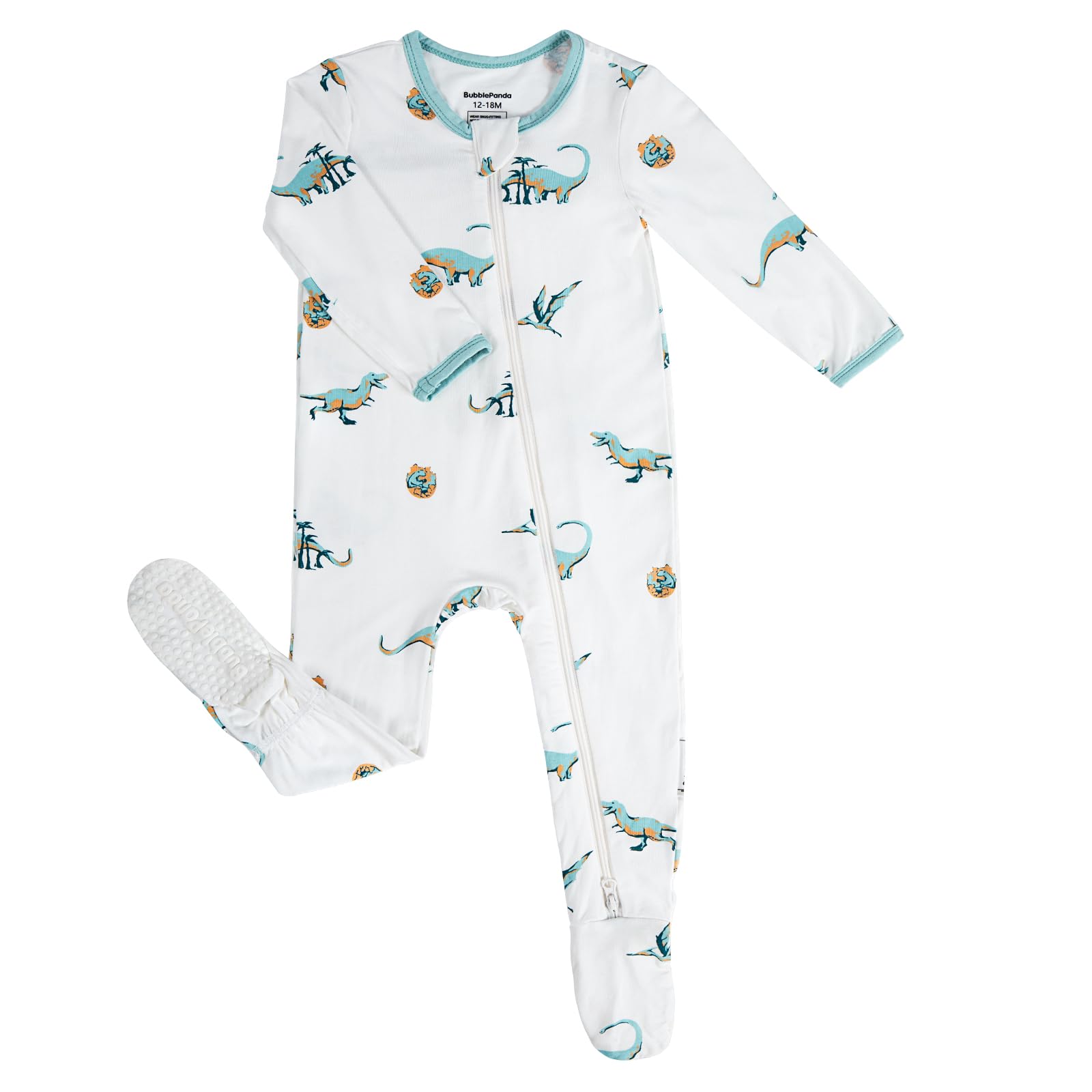 BubblePanda Pijamas para bebé de rayón hecho de bambú, enterizos de manga larga para dormir