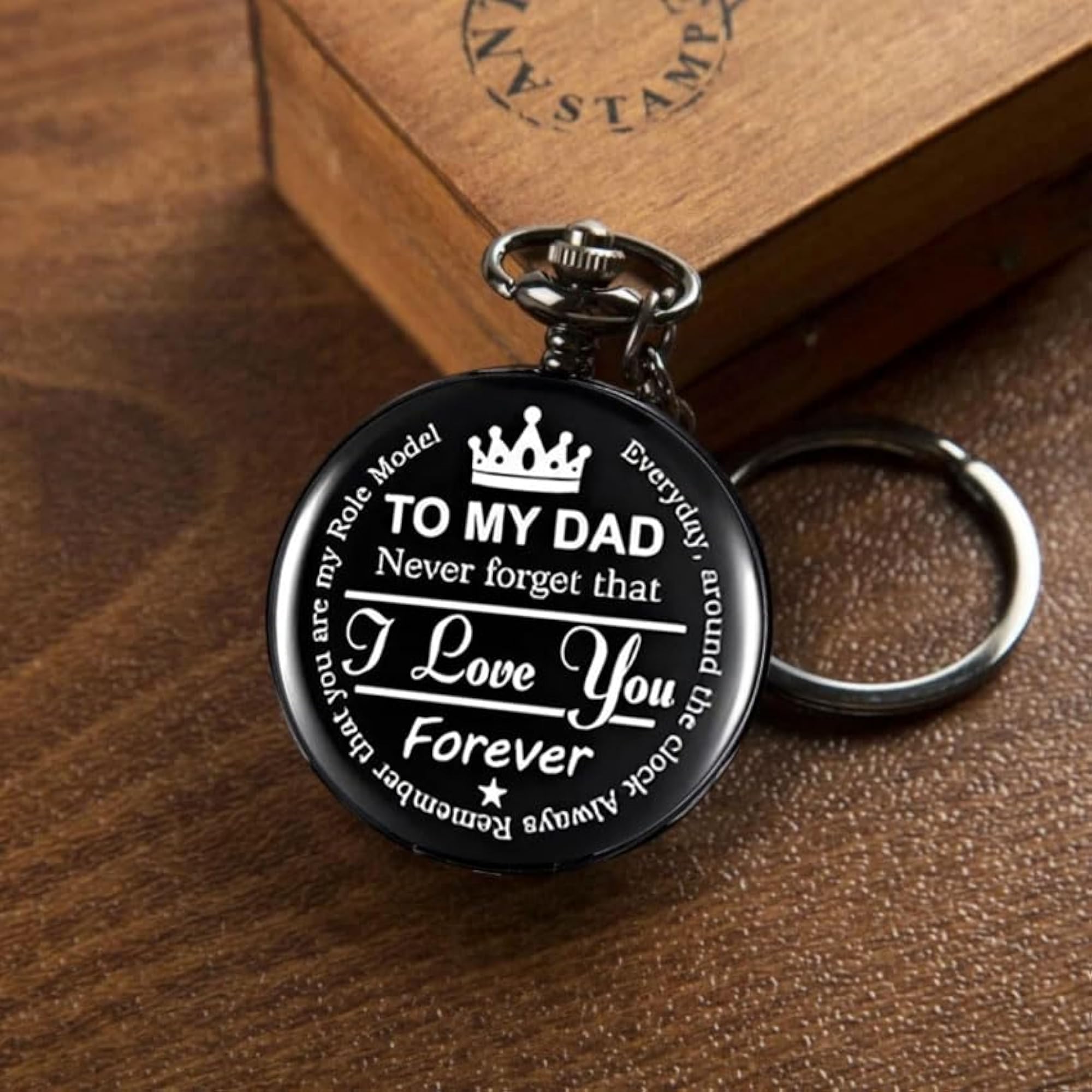 Dad Vintage Pocket Watch Gift for Men, Retro Keepsake