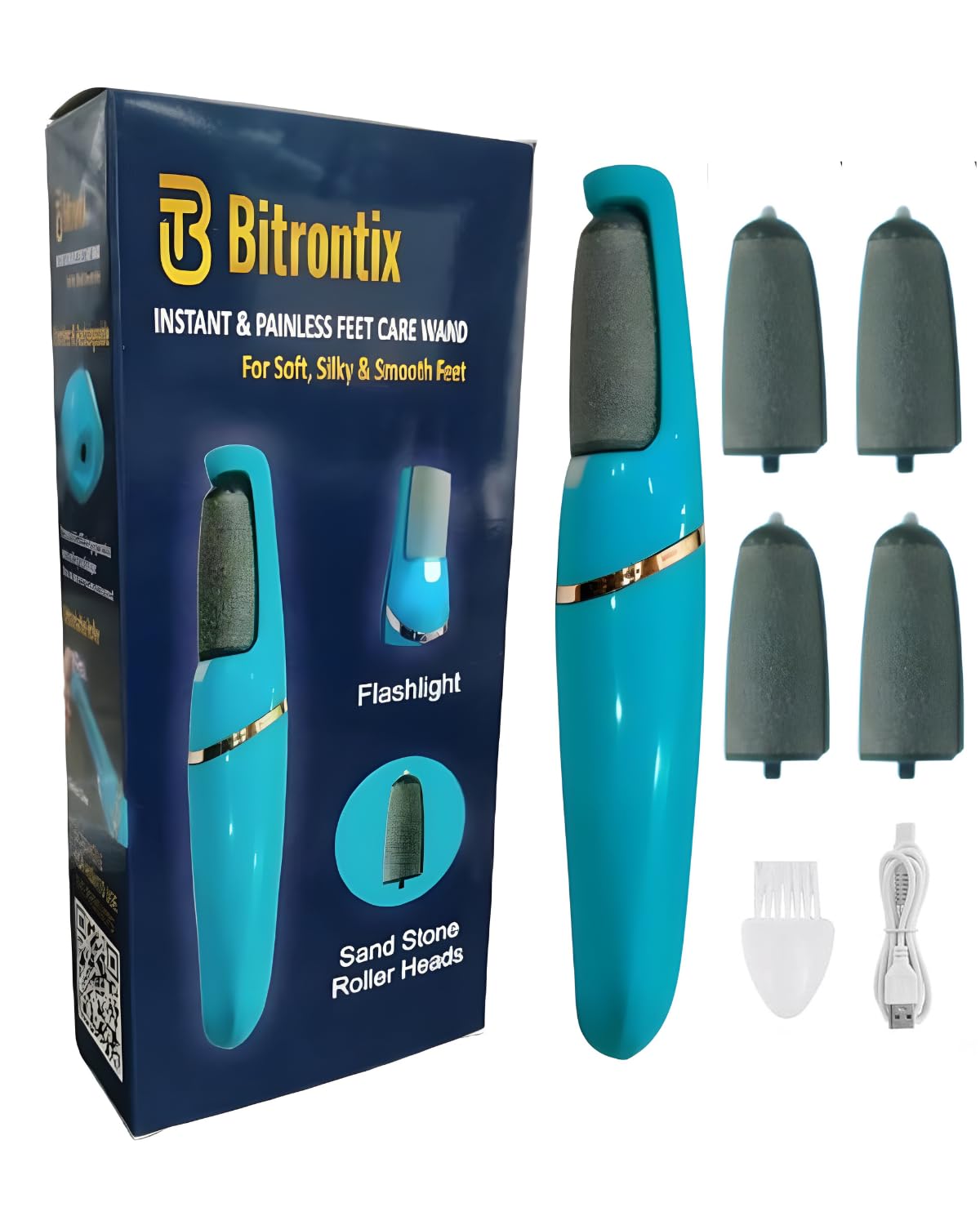 BITRONTIX™ INSTANT & PAINLESS FEET CARE WAND WITH 4 STONE ROLLERS (FOR DRY & CRACKED FEET) (B0BGPFDSJP) Amazon Price History, Amazon Price Tracker