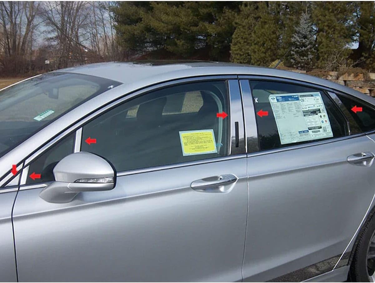 QAA is Compatible with 2013-2020 Ford Fusion 12 Piece Stainless Pillar Post Trim, Includes keyless Entry Touch pad PP53392