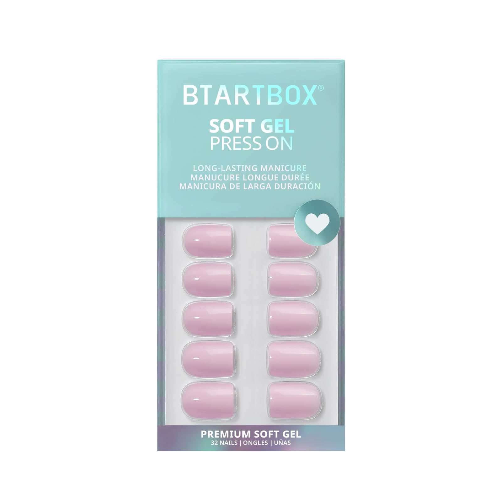 BTArtbox Press On Nails French Tips - 32 Pcs Short Square False Nails With Nail Glue and Adhesive Nail Tabs, No Fade Out Stick On Nails in 16 Sizes, Soft Gel Fake Nail for Women, Classic White — view 99