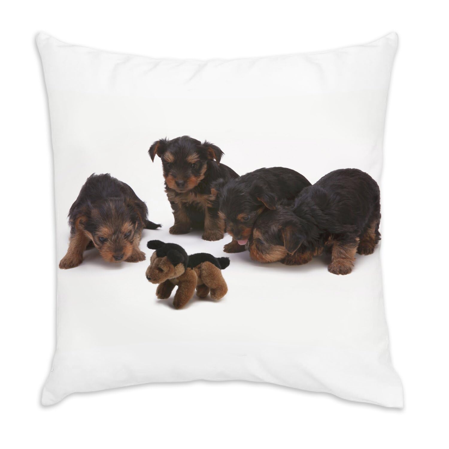 Coussin velours blanc animaux mignons pour une touche de tendresse unique