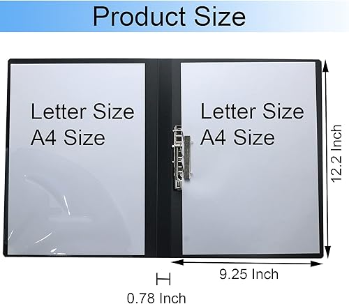 Miniatura 2 de Paquete de 6 carpetas de plástico sin perforaciones, tamaño A4, carpeta de archivos de clip doble fuerte, cubierta de informe de 8.5 x 11 pulgadas,