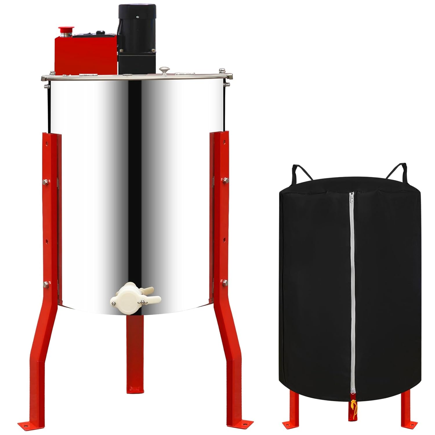 Newest 4/12 Frames Electric Honey Extractor Equipment with Protective Cover, 2nd Gen Intelligent Control Device Designed for Business and Farms