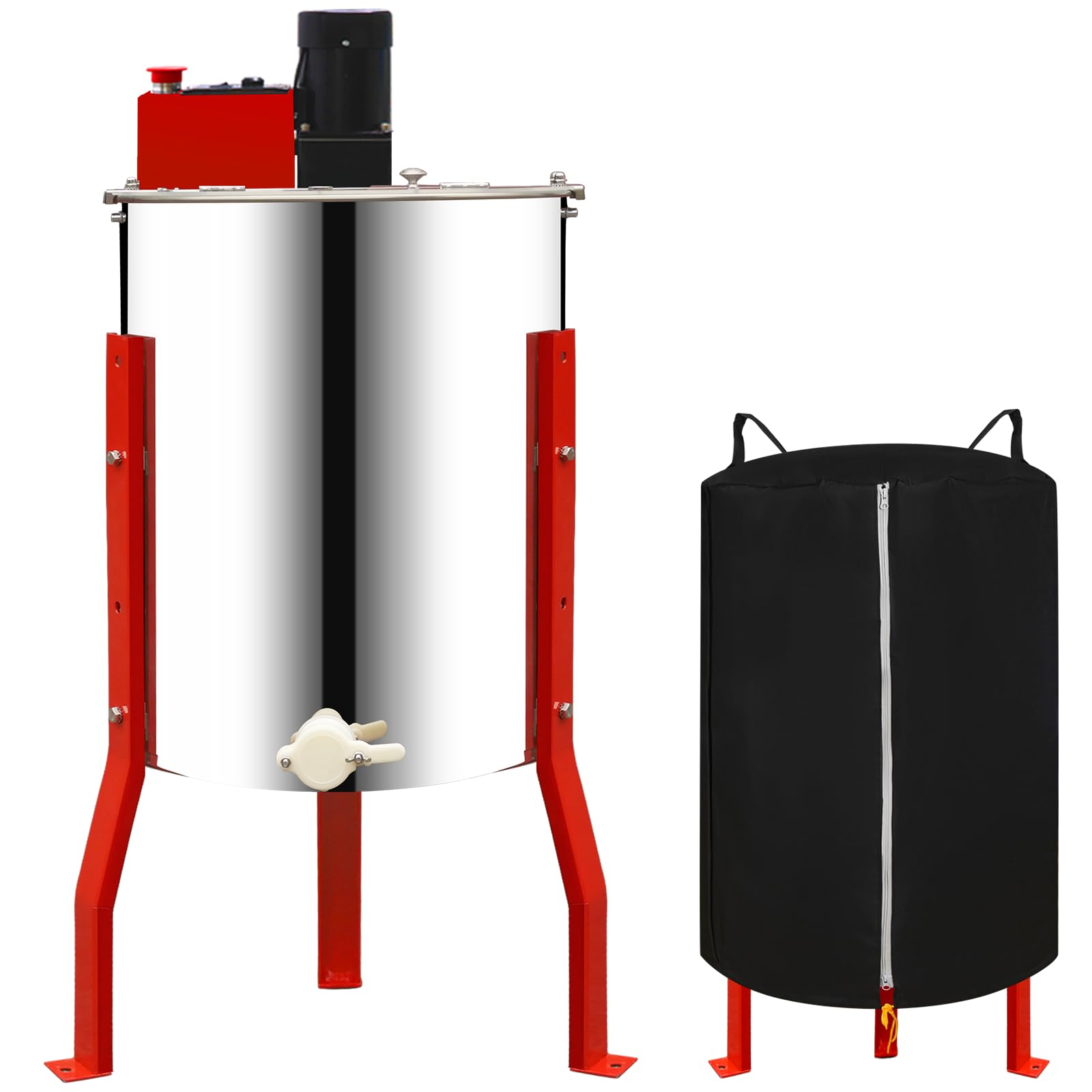 Newest 4/12 Frames Electric Honey Extractor Equipment with Protective Cover, 2nd Gen Intelligent Control Device Designed for Business and Farms