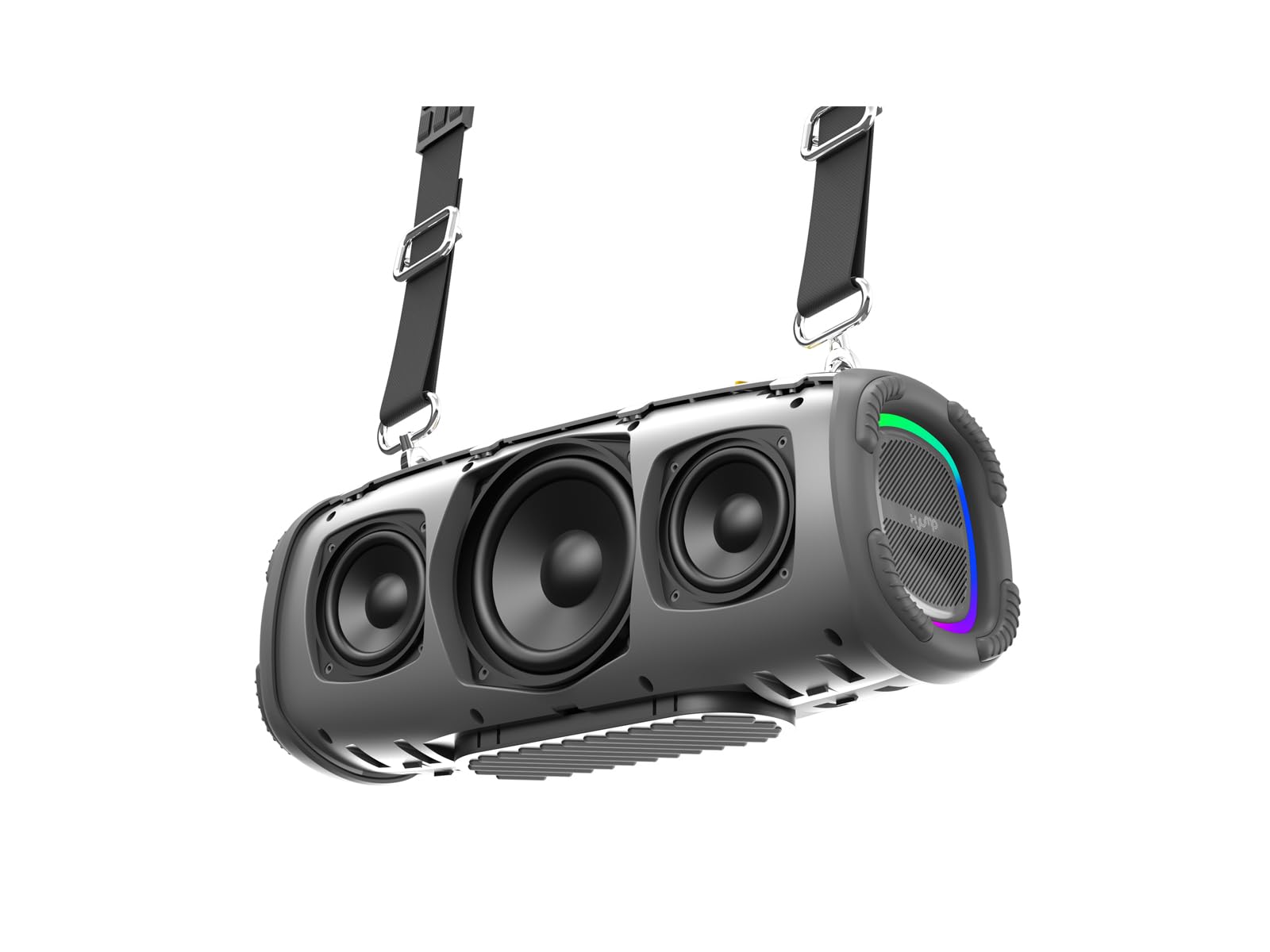 X JUMP XJ 200 Cassa Wireless Portatile Amplificata 90W, Alte Prestazioni, con Funzione TWS, USB, AUX-IN, Microfono Incorporato, Speaker Wireless Resistente all'Acqua Waterproof IPX5, Grigio