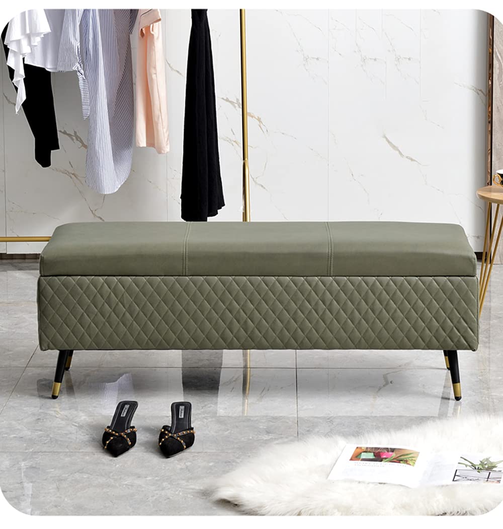 Pouf poggiapiedi Pouf Divano Grande capacità di Spazio Comodo Tessuto tecnologico Sgabello per Cambiare Le Scarpe alla Porta con Gambe in Metallo 60x40x45cm Pouf