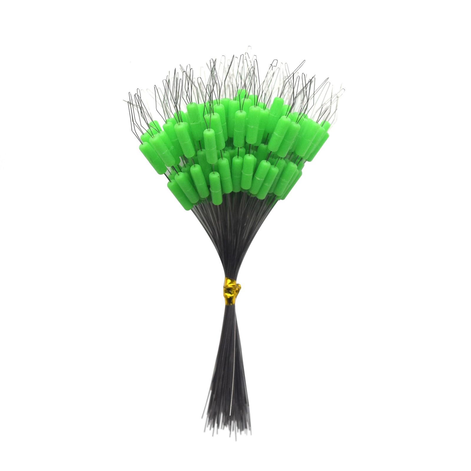 600 Pieces Fishing Bobber Stopper, Float Sinker Stops, Oval Fishing Peg,L M S Float Stop Available (Green-Cylinder, Medium)