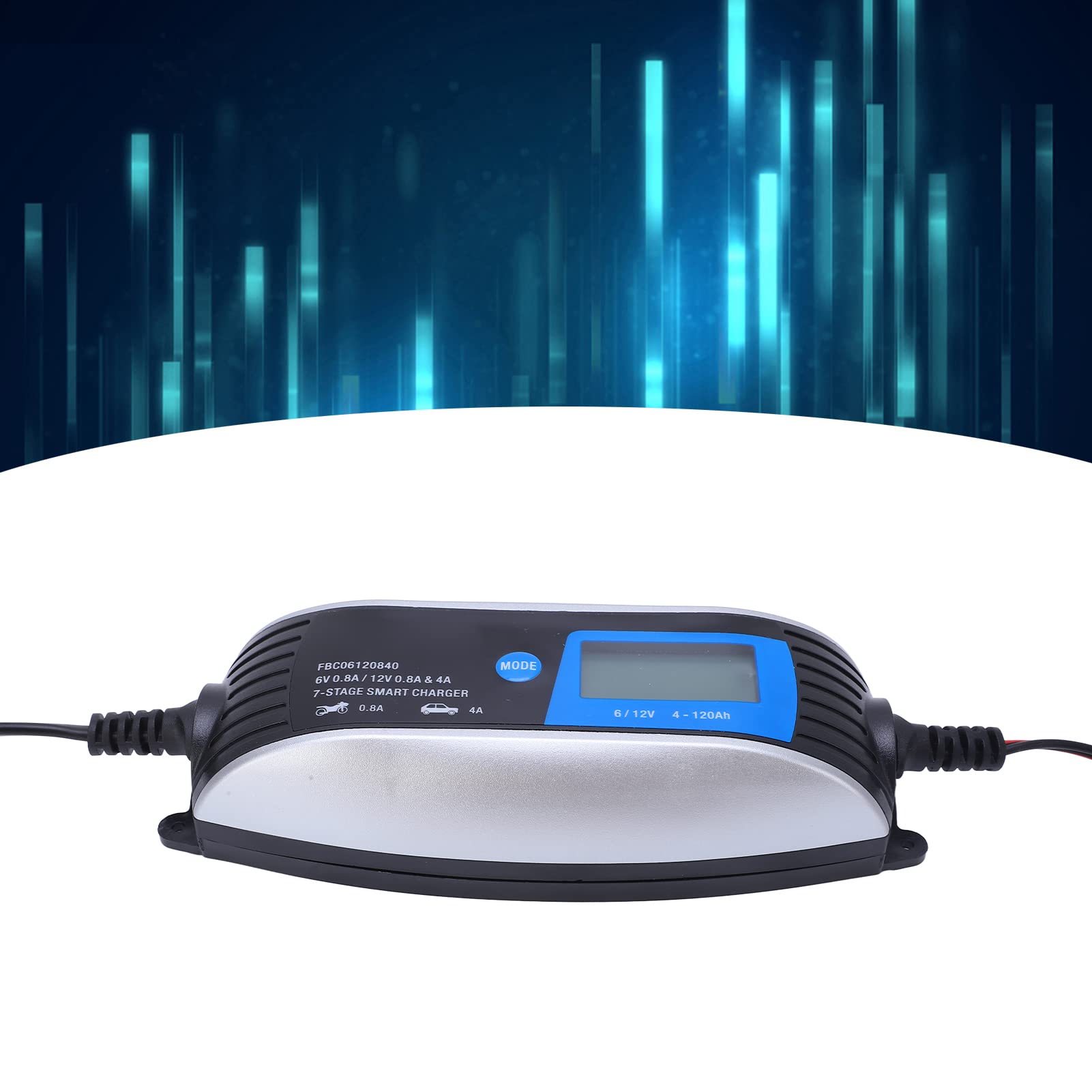 Inteligentna ładowarka do akumulatorów, automatyczna inteligentna ładowarka do ładowarki 12 V 24 V z wyświetlaczem LCD, profesjonalna ładowarka samochodowa do motocykla samochodowego