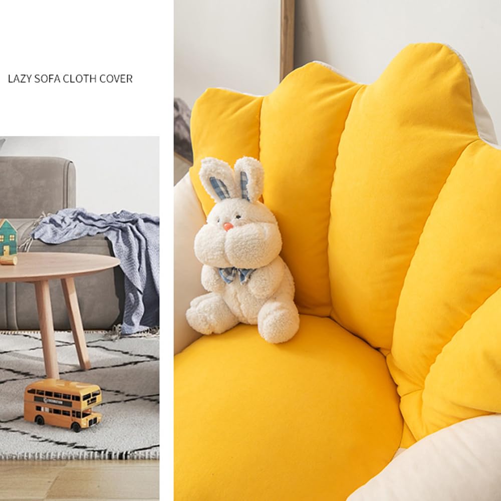 Highdi Pouf Poire Housse de Pouf pour Enfants Adultes sans Remplissage, Fleurs Pétale Filles Rangement de Jouets Stockage, Pouf Fauteuil Poire Salon Intérieur Extérieur (Rose,Aldult- 80x70cm)