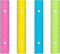 Pack de 4 Règles Plates en Plastique 30 cm Multicolores Idéal pour École et Bureau