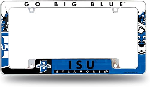 Miniatura 191 de Rico Industries Marco de matrícula estándar de la NCAA de 12 x 6 pulgadas, cromado para automóvil, camión, SUV (G-H-I-J-K escuelas)