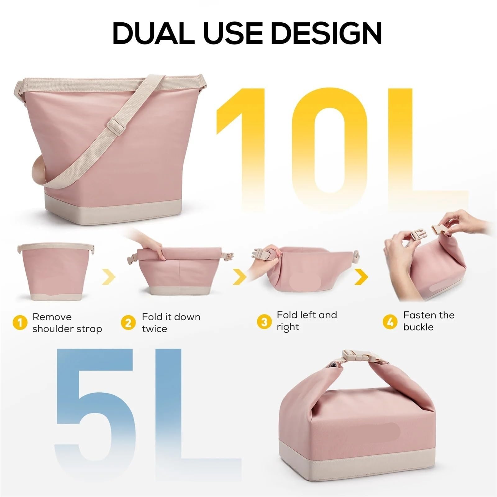 Bolsa Termica Porta Alimentos Bolsa de almuerzo portátil for mujer, caja aislante, bolsa impermeable for refrigerador alimentos for oficina, térmica Bento(Pink)