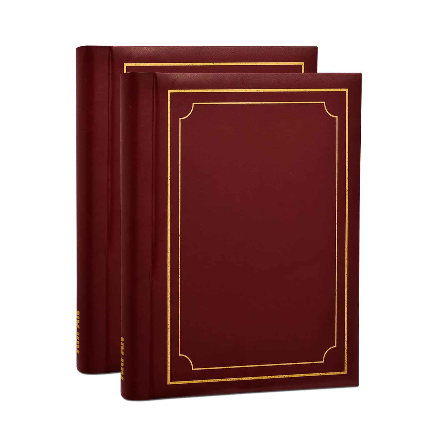 Photo Album Extra Value Twin Pack, 40 Easy Stick Pages - Deluxe Padded Cover (RED - Twin Pack)