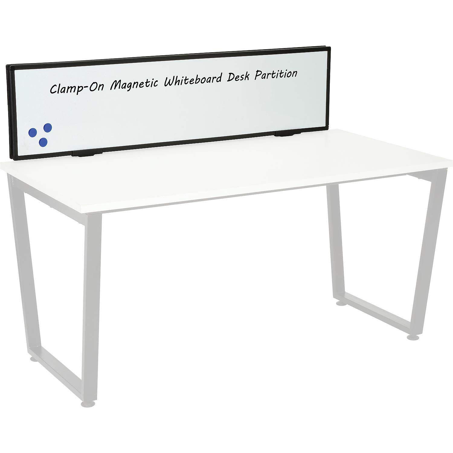 56" W x 16" H Universal Clamp-On Desk Partition by Global Industrial – Whiteboard, White, Model 695447