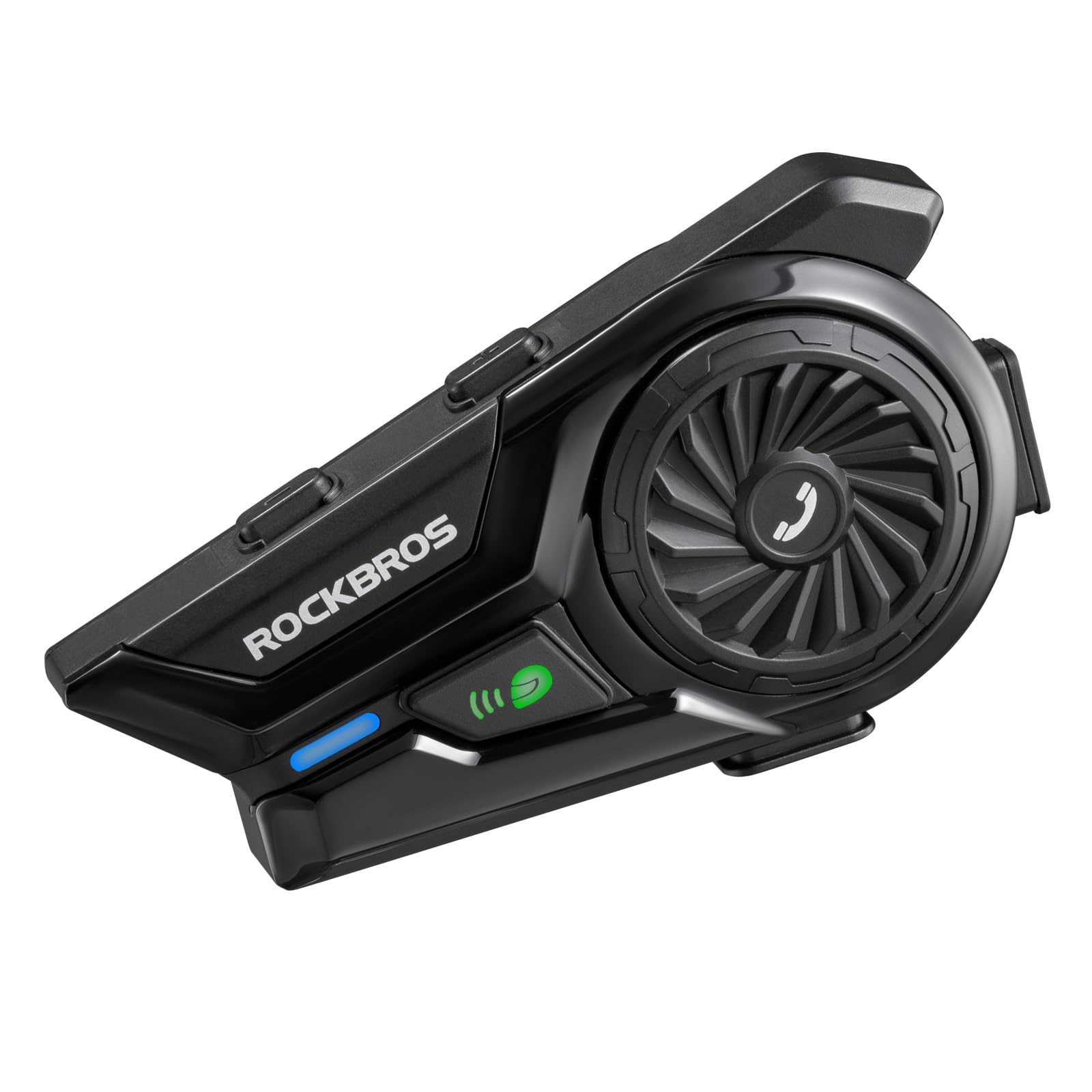 ROCKBROS Intercomunicador para Casco Moto Bluetooth, Auriculares con Sistema de Comunicación de 300 m, Llamadas Manos Libres, Asistente de Voz, Altavoces HD, IP56 Impermeable