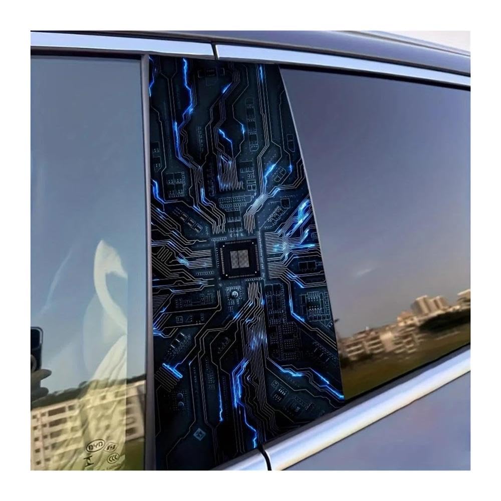 Body Parts 2pcs Chip Pattern Car Center Pillar Sticker Waterproof