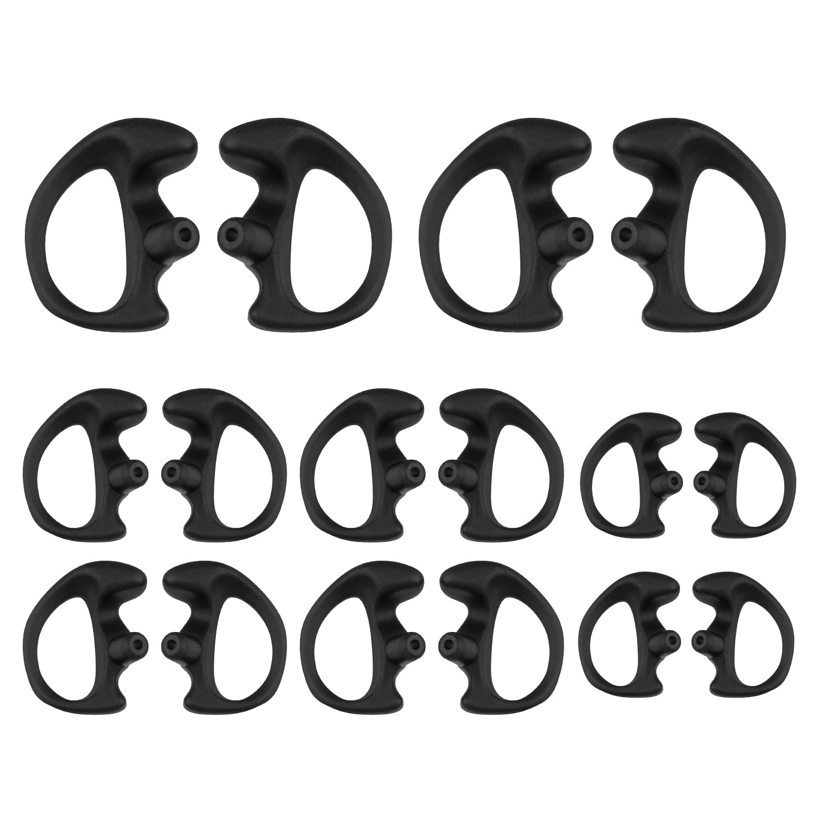 POFENAL Universal Replacement Insert Silicone Soft Earmold for Baofeng Motorola Kenwood Retevis Midland Two Way Radios Headset (Black, 8 Pair, Large_2 Pair; Medium_4 Pair; Small_ 2 Pair)-image-25