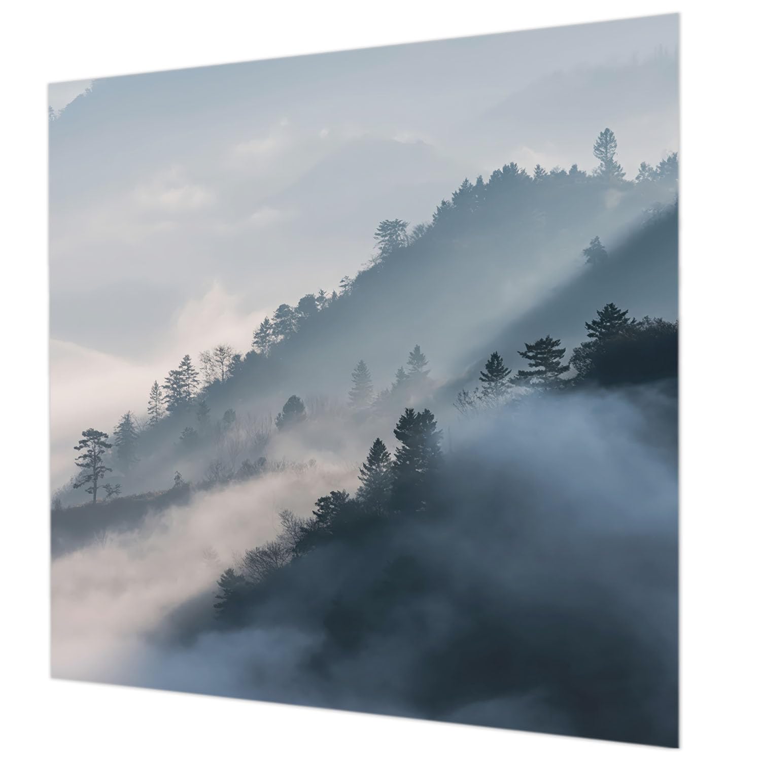 Papier peint intissé paysage brumeux deco murale salon colle incluse