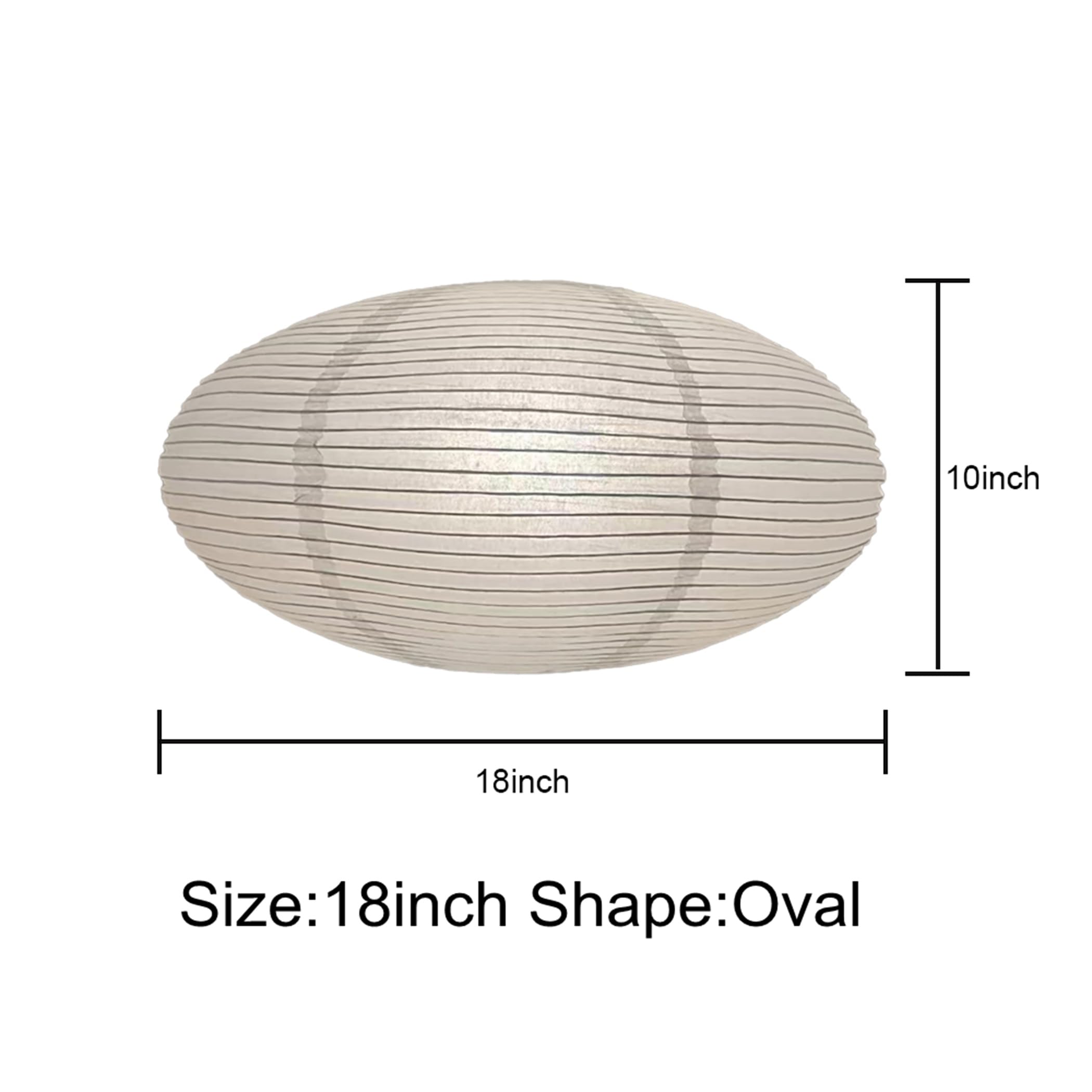 Aferenili 2Pack White Oval Paper lantern 18” Paper Lantern Lamp Shade, White Hanging Paper lamp Shade Easy to assemble(White-18Inch-2pcs)