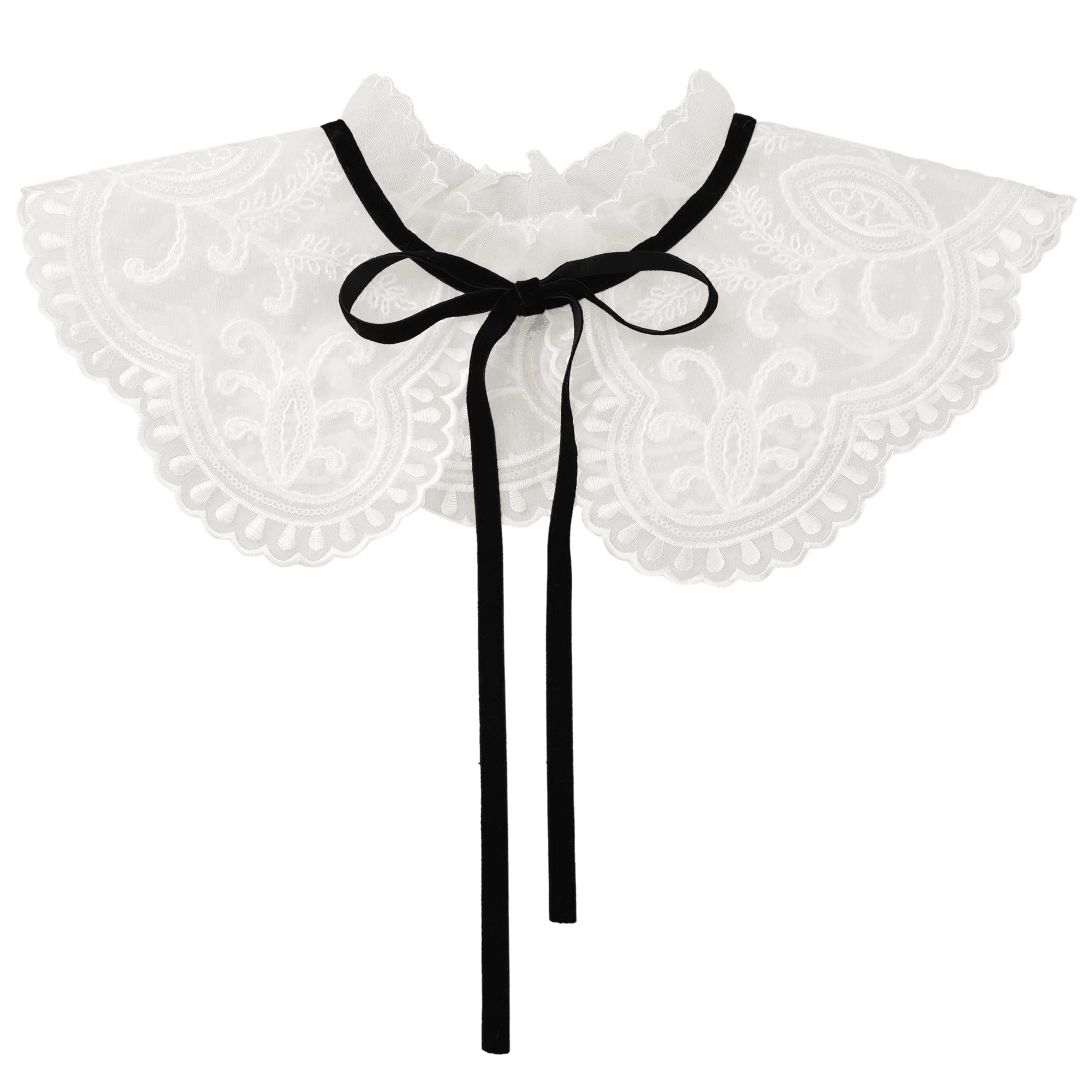 Elerevyo Detachable Fake Collar, Neck Ruff Mini Cape Choker False Dickey Collar for Blouse