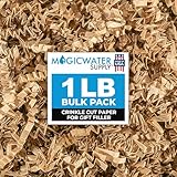 Crinkle Cut Paper Shred Filler (1 LB) for Gift Wrapping & Basket Filling - Kraft | MagicWater Supply