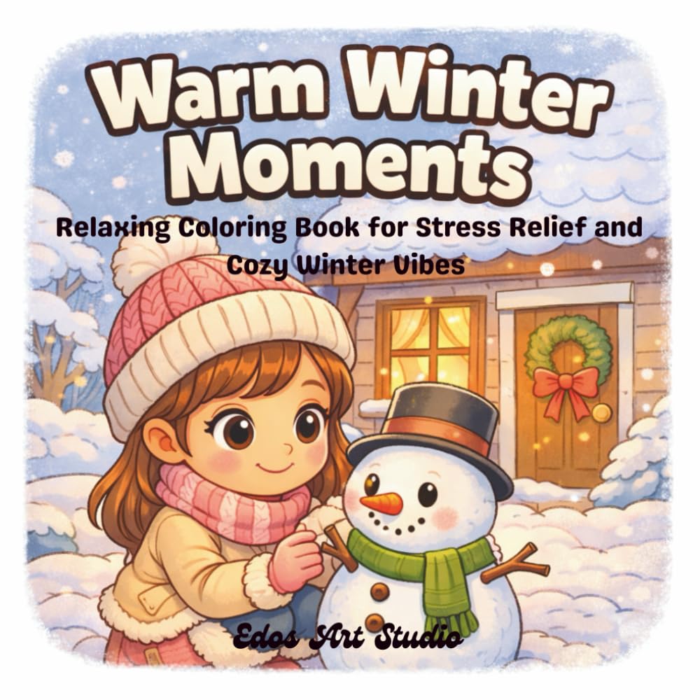 Warm Winter Moments: A Relaxing Coloring Book for Stress Relief and Cozy Winter Vibes