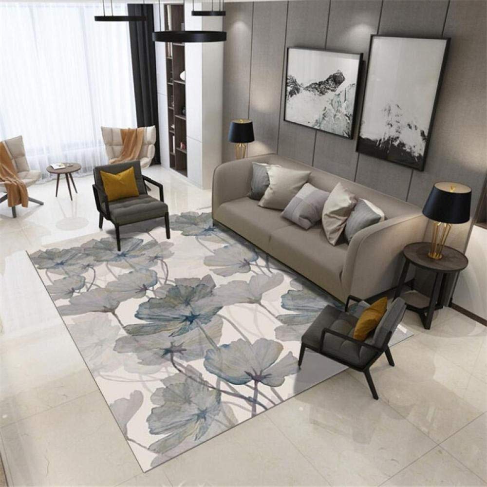 Tapis en polyester gris floral 40x120cm pour sol de salon et chambre