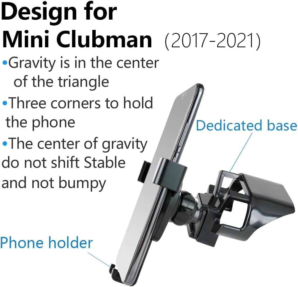 Car Phone Holder for 2017-2021 Mini Clubman/Convertible/Hardtop 2 & 4 Door，2017-2020 Countryman，2014-2016 Cooper，2016 Cooper Clubman Auto Accessories Interior Screen Mobile Cell Phone Mount case