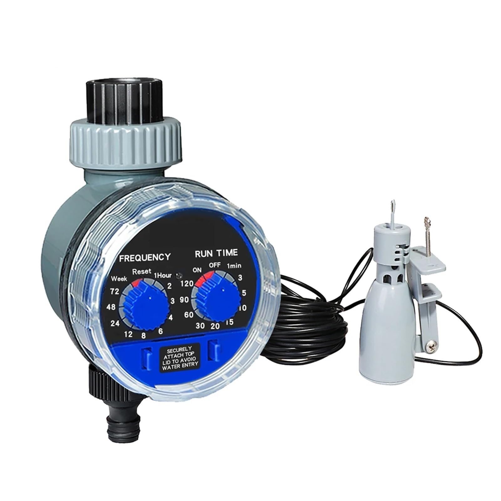 NURII Timer for l'irrigazione del Giardino, Kit di irrigazione for l'irrigazione delle Piante, Controller Automatico con valvola a Sfera e sensore Pioggia
