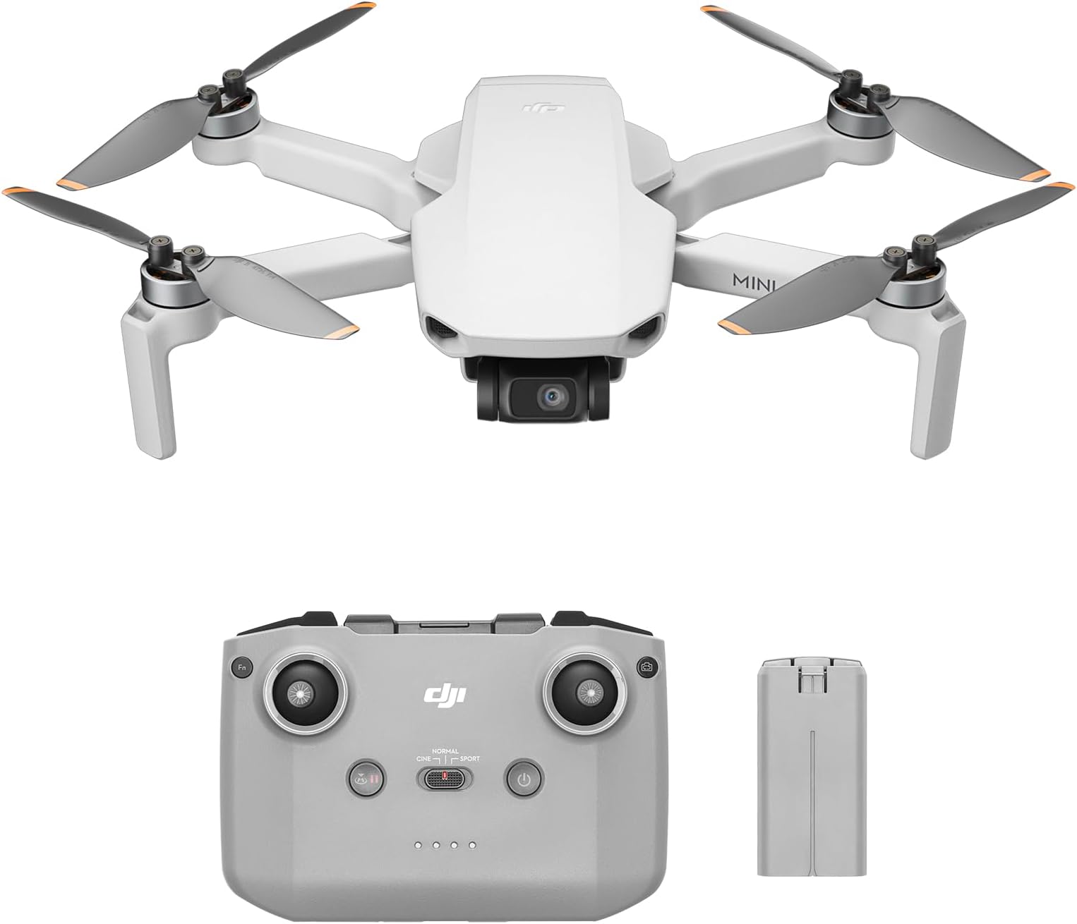 DJIMini 4K Two-Battery Combo, Drone with 4K UHD Camera for Adults, Under 249 g, 3-Axis Gimbal Stabilization, 10km Video Transmission, Auto Return, 2 Batteries for 62-Min Max Flight Time, QuickShots