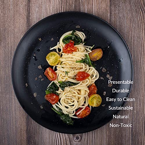 Image of Light Weighted Melamine Round Full Size Spiral Black Designed with Matte Finish(11 Inch) Dinner /Lunch Plates (Pack of 6)