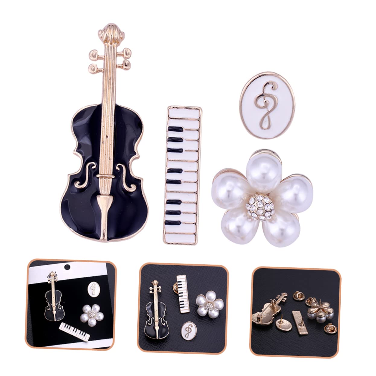 Healvian Spilla Violino Set Pins Per Accessori Musicali Per Abbigliamento Per E