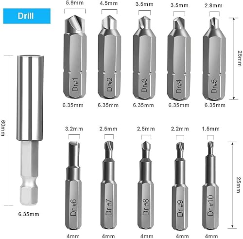 Miniatura 2 de Kit de 22 tornillos dañados con extractor de tornillos rotos y removedor de pernos con soporte magnético para puntas de extensión y adaptador de