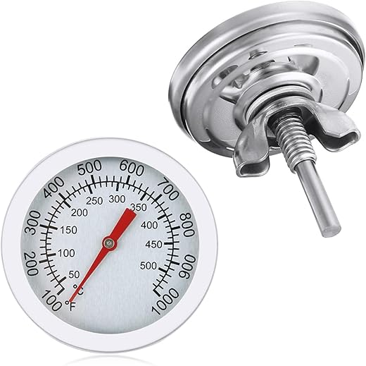 Jabtraxx Grill Thermomete,Edelstahl BBQ Thermometer für alle Grills, Smoker, Räucherofen und Grillwagen, Doppelte Temperaturanzeige 50-500℃/100-1000℉