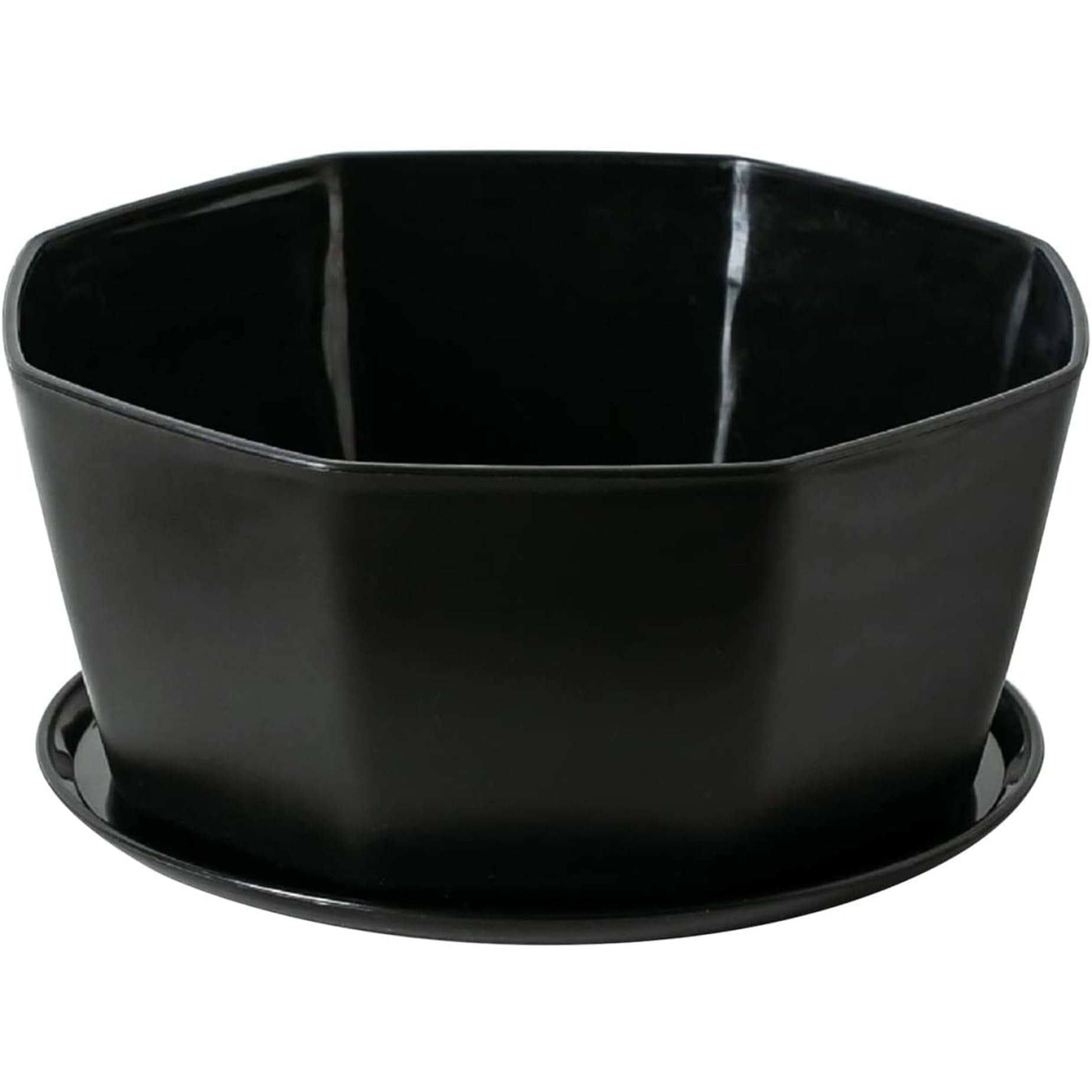 Ngbbby 5.9" Succulent Pots Plastic Planter Pots with Drainage Hole Shallow Plant Pot Black