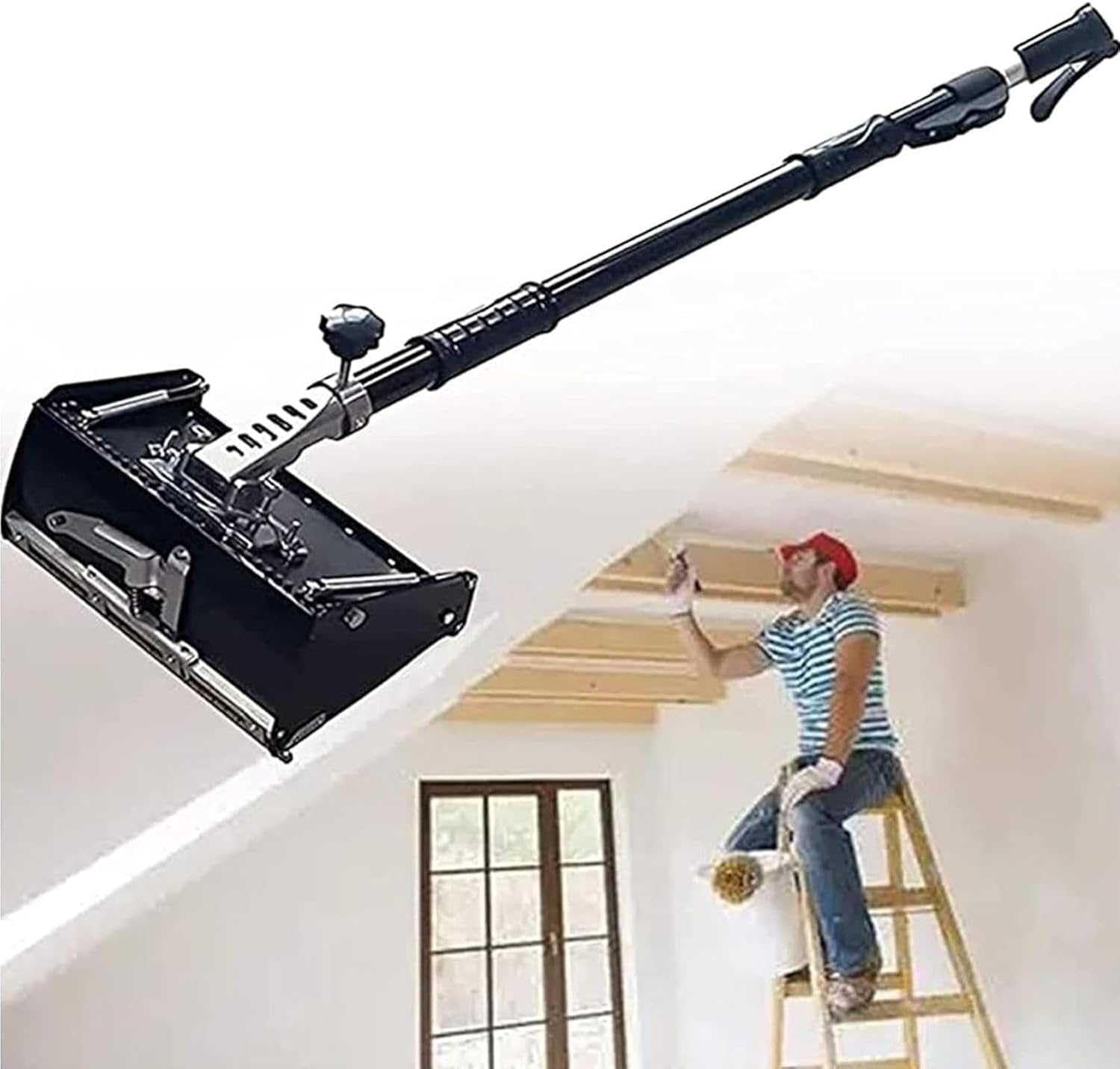 Cordless Electric Trowel for Concrete Cement Mortar Plastering,Taping Drywall Tools - Aluminum Alloy Drywall Flat Box with Handle for Plastering Finishing, Rendering Machine - Professional D