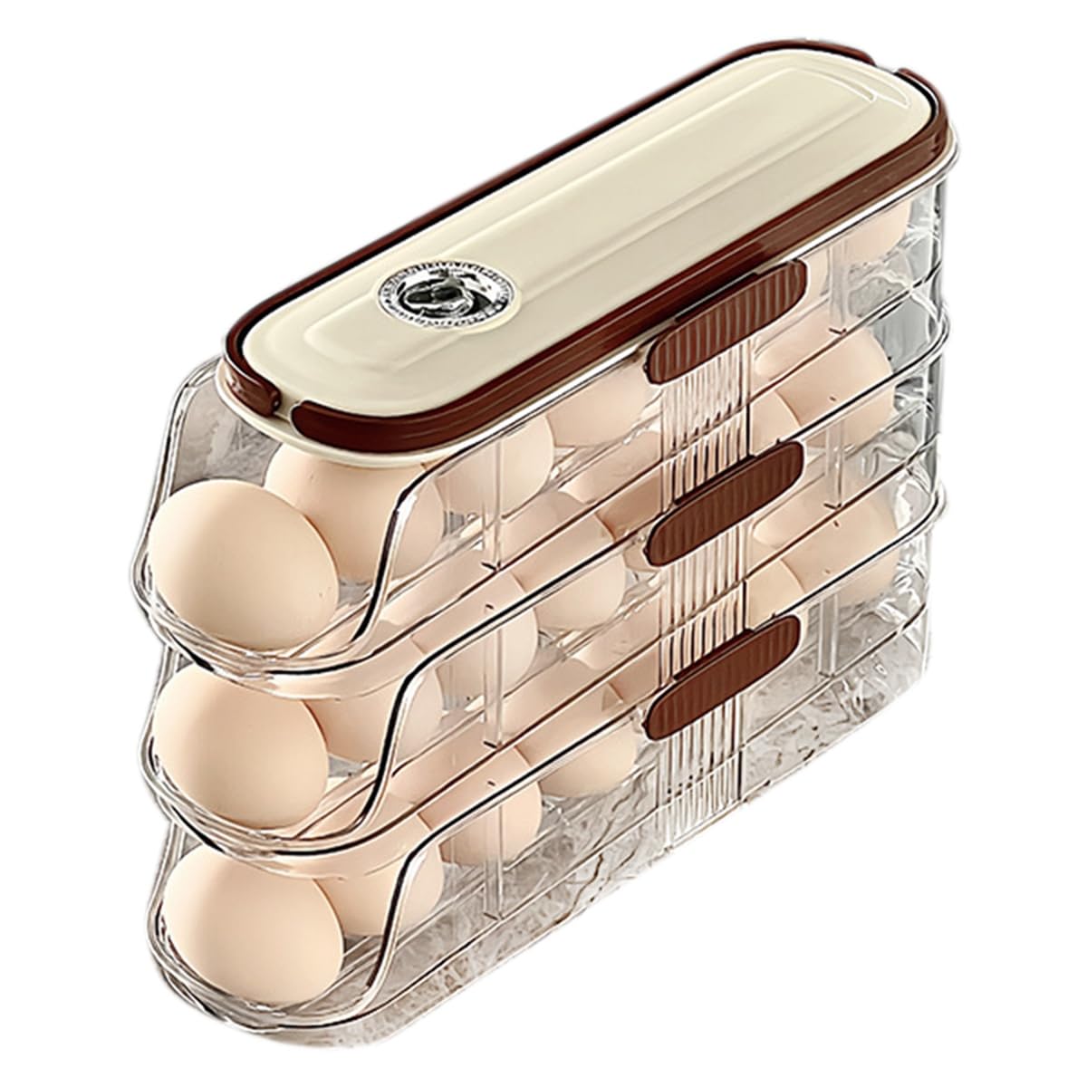 CTRLZS Egg Storage Refrigerator Automatic Rolling Large Capacity Storage Box -Keeping Rack Household Kitchen Tool C